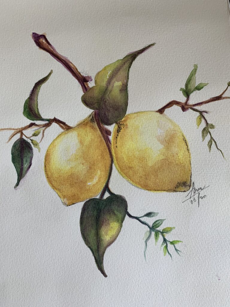 watercolors -lemons