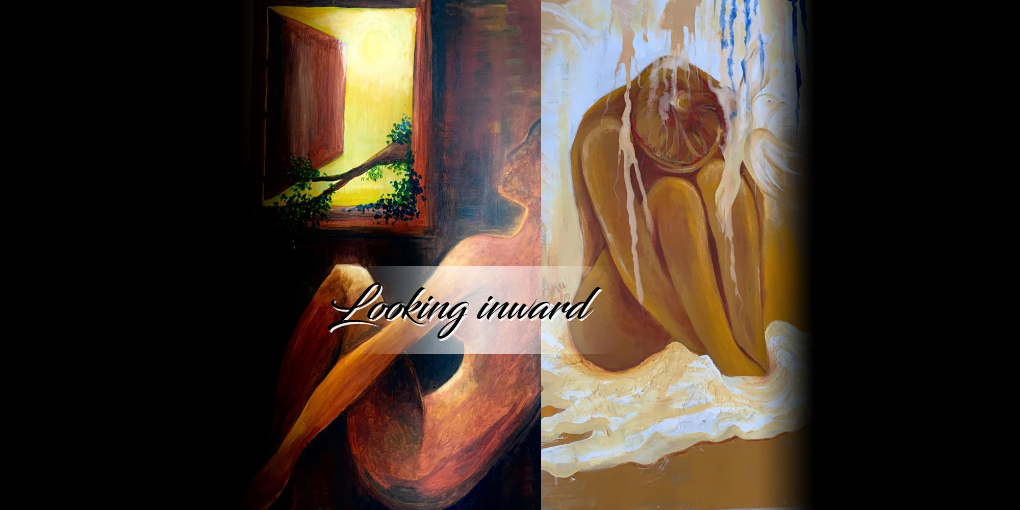 Looking Inward,,Acrylics by Anu Ramachandran, Artist & Art Therapist
